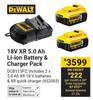 Dewalt 18V XR 5.0 Ah Li-Ion Battery & Charger Pack