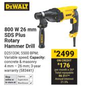 Dewalt 800W 26mm SDS Plus Rotary Hammer Drill
