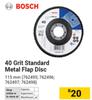 Bosch 40 Grit Standard Metal Flap Disc 115mm