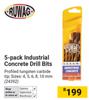Ruwag 5 Pack Industrial Concrete Drill Bits