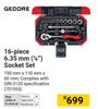 Gedore 16 Piece 6.35mm (1/4") Socket Set