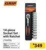 Grip 14 Piece Socket Set With Ratchet