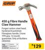 Grip 450g Fibre Handle Claw Hammer