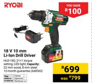 Ryobi 18V 10mm Li-Ion Drill Driver