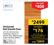 Lotus Horizontal Red Grandis Door
