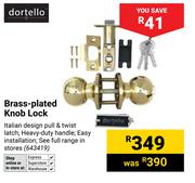 Dortello Brass Plated Knob Lock