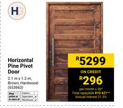 Horizontal Pine Pivot Door