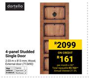 Dortello 4 Panel Studded Single Door