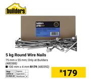 Builders 5Kg Round Wire Nails-75mm x 55mm