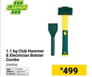 Lasher 1.1Kg Club Hammer & Electrician Bolster Combo