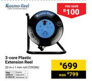 Kosmo Reel 3 Core Plastic Extension Reel 20m x 1mm Roll