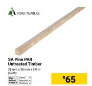 York Timbers SA Pine PAR Untreated Timber 38mm x 38mm x 6.0m 5238