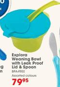 Tommee Tippee Explora Weaning Bowl With Leak Proof Lid & Spoon