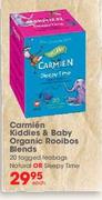 Carmien Kiddies & Baby Organic Rooibos Blends 20 Tagged Teabags (Natural Or Sleepy Time)-Each