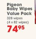 Pigeon Baby Wipes Value Pack-328 Wipes (4 x 82 Wipes)