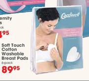 Carriwell Soft Touch Cotton Washable Breast Pads 6 Pack