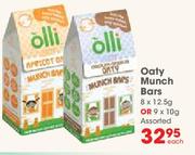 Olli Oaty Munch Bars 8x12.5g Or 9x10g Assorted-Each