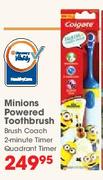 Minions Powered Toothbrush Brush Coach 2 Minute Timer Quadrant Timer