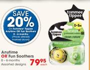 Anytime Or Fun Soothers 0-6 Months In Assorted Designs-Each
