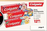 Colgate Kids Toothpaste Assorted (0-2 Years/2-5 Years/5+ Years)-50ml Each