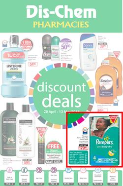 Dis-Chem : Discount Deals (20 April - 13 May 2018), page 1