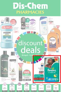 Dis-Chem : Discount Deals (20 April - 13 May 2018), page 1
