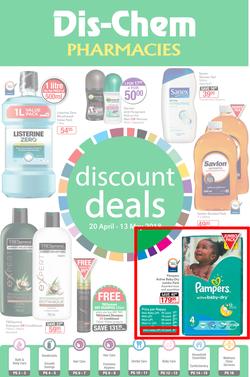 Dis-Chem : Discount Deals (20 April - 13 May 2018), page 1