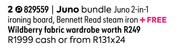 Juno Bundle Juno 2 In 1 Ironing Board, Bennett Read Steam Iron 829559 