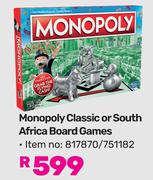 Monopoly Classic Or South Africa Board Games (817870/751182)