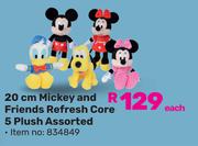 Disney 20cm Mickey & Friends Refresh Core 5 Plush Assorted (834849)-Each