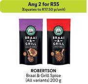 Robertson Braai & Grill Spice (All variants)-For 2 x 200g