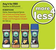 Robertsons Herbs, Seasoning & Spices-For Any 4 x 60-100ml