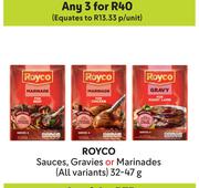 Royco Sauces, Gravies Or Marinades (All Variants)-For 3 x 32-47g