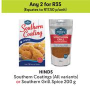 Hinds Southern Coatings Or Southern Grill Spice-For 2 x 200g