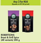 Robertsons Braai & Grill Spice (All Variants)-For Any 2 x 200g