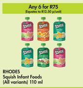Rhodes Squish Infant Foods (All Variants)-For 6 x 110ml