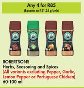 Robertsons Herbs, Seasoning And Spices-For Any 4 X 6-100ml
