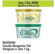 Blossom Canola Margarine Tub (Original Or Lite)-For Any 2 x 1kg