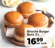 Brioche Burger Buns-3's Per Pack