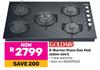 Goldair 5 Burner Glass Gas Hob GBGH-5001