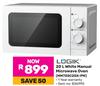 Logik 20L White Manual Microwave Oven MM720C2GX-PM