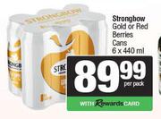 Strongbow Gold Or Red Berries Cans-6 x 440ml Per Pack