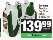 Savanna Premium Dry Cider NRBs-6 x 500ml Per Pack