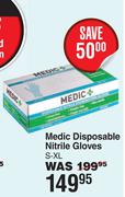 Medic Disposable Nitrile Gloves (S-XL)
