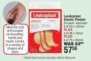 Leukoplast Elastic Plaster-20 Pack Assorted