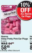 Hearos Sleep Pretty Pink Ear Plugs-6 Pairs