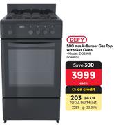 Defy 500mm 4 Burner Gas Top With Gas Oven DGS568