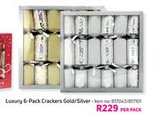 Luxury 6 Pack Crackers Gold/Silver-Per Pack