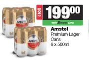 Amstel Premium Lager Cans-For 2 x 6 x 500ml