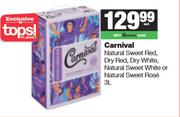 Carnival NL Sweet Red,Dry Red,Dry White,NL Sweet White Or NL Sweet Rose-3L